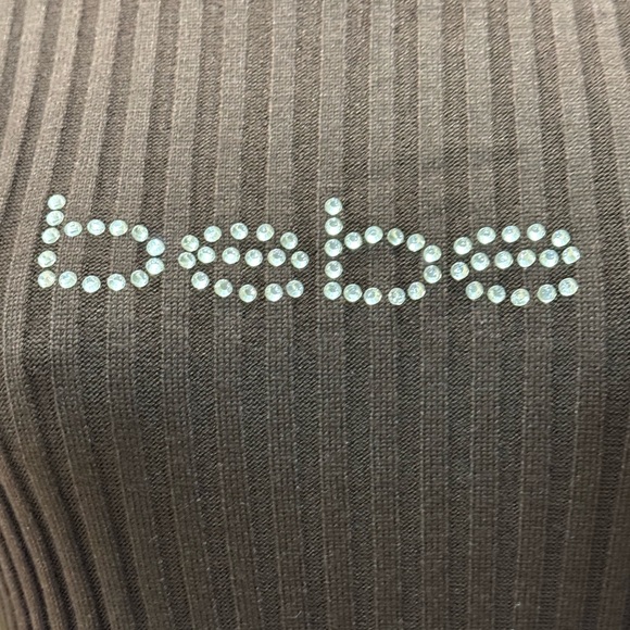 Bebe Crystal Logo Brown Long Sleeve Pullover Sweater. Size M. NWT - Picture 6 of 7